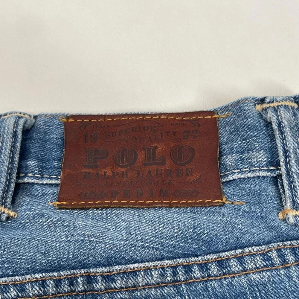 Polo Ralph Lauren Classic Fit 867 Straight Blue‎ Jeans 46B Xx30 Distressed